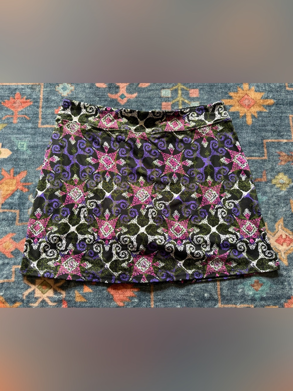 Tranquility by Colorado Clothing Black Skirt with Pink, Purple & Silver Pattern